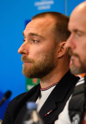 Manchester United, ManU press conference, PK, Pressekonferenz ahead of UEFA Champions League in Copenhagen, Denmark Copenhagen, Denmark. 07th, November 2023. Christian Eriksen of Manchester United seen during a press conference ahaed of the UEFA Champions League match between FC Copenhagen and Manchester United at Parken in Copenhagen. Copenhagen Denmark Copyright: xGonzalesxPhoto TobiasxJorgensenx