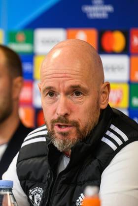 Manchester United, ManU press conference, PK, Pressekonferenz ahead of UEFA Champions League in Copenhagen, Denmark Copenhagen, Denmark. 07th, November 2023. Head coach Erik ten Hag of Manchester United seen during a press conference ahaed of the UEFA Champions League match between FC Copenhagen and Manchester United at Parken in Copenhagen. Copenhagen Denmark Copyright: xGonzalesxPhoto TobiasxJorgensenx