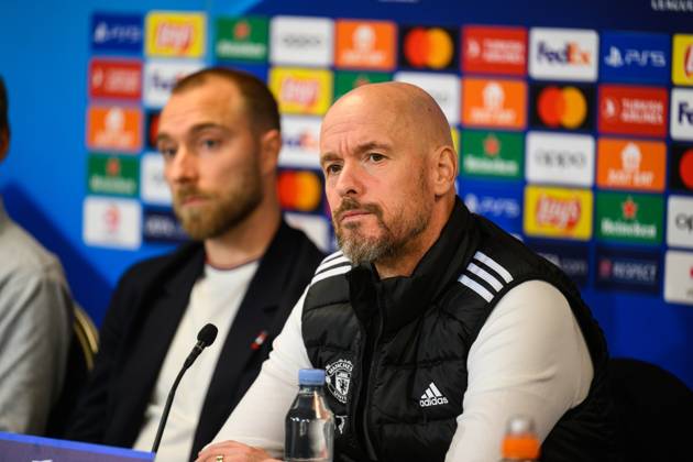 Manchester United, ManU press conference, PK, Pressekonferenz ahead of UEFA Champions League in Copenhagen, Denmark Copenhagen, Denmark. 07th, November 2023. Head coach Erik ten Hag of Manchester United seen during a press conference ahaed of the UEFA Champions League match between FC Copenhagen and Manchester United at Parken in Copenhagen. Copenhagen Denmark Copyright: xGonzalesxPhoto TobiasxJorgensenx
