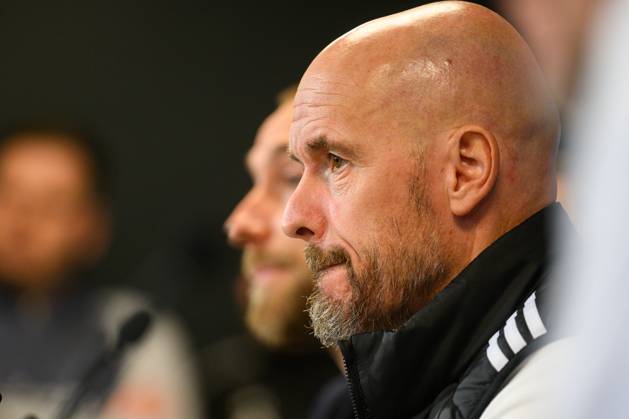 Manchester United, ManU press conference, PK, Pressekonferenz ahead of UEFA Champions League in Copenhagen, Denmark Copenhagen, Denmark. 07th, November 2023. Head coach Erik ten Hag of Manchester United seen during a press conference ahaed of the UEFA Champions League match between FC Copenhagen and Manchester United at Parken in Copenhagen. Copenhagen Denmark Copyright: xGonzalesxPhoto TobiasxJorgensenx