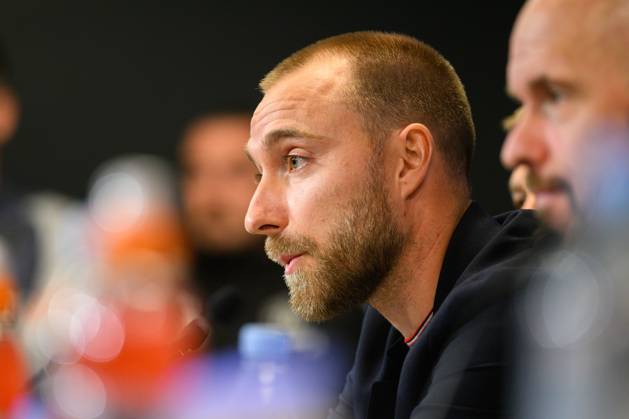 Manchester United, ManU press conference, PK, Pressekonferenz ahead of UEFA Champions League in Copenhagen, Denmark Copenhagen, Denmark. 07th, November 2023. Christian Eriksen of Manchester United seen during a press conference ahaed of the UEFA Champions League match between FC Copenhagen and Manchester United at Parken in Copenhagen. Copenhagen Denmark Copyright: xGonzalesxPhoto TobiasxJorgensenx