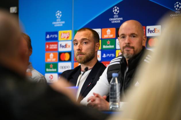 Manchester United, ManU press conference, PK, Pressekonferenz ahead of UEFA Champions League in Copenhagen, Denmark Copenhagen, Denmark. 07th, November 2023. Christian Eriksen of Manchester United seen during a press conference ahaed of the UEFA Champions League match between FC Copenhagen and Manchester United at Parken in Copenhagen. Copenhagen Denmark Copyright: xGonzalesxPhoto TobiasxJorgensenx