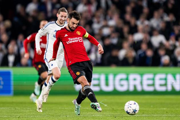 231108 Bruno Fernandes of Manchester United during the UEFA Champions League football match between FC Copenhagen and Manchester United on November 8, 2023 in Copenhagen Photo Petter Arvidson BILDBYRAN kod PA PA0685 fotboll football soccer fotball champions league fc copenhagen manchester united bbeng Copyright: PETTERxARVIDSON BB231108PA201