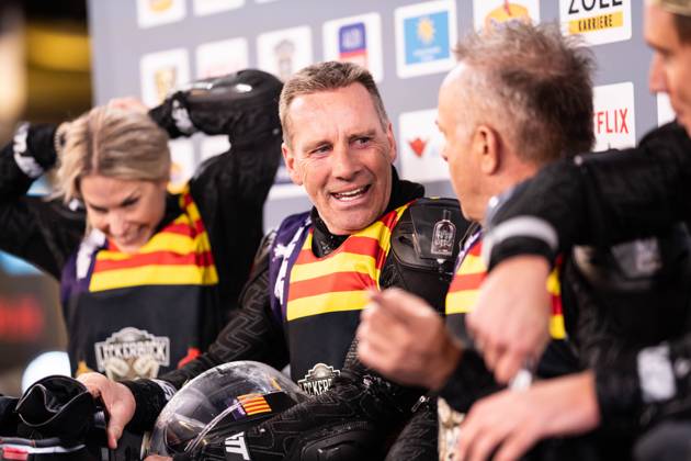 TV Total WOK WM von Pro7 2023 12 11 2023, Bob and luge track, Winterberg, TV Total WOK WM von Pro7 2023 In the picture Jürgen Milski laughs, is happy nordphotoxGmbHxx xChristianxSchulze nph000300