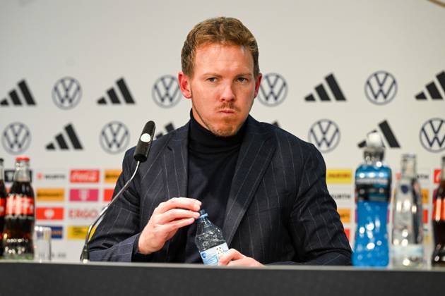 Football, men, 2023 2024 season, international match in Berlin, Germany Turkey, v l Coach national coach Julian Nagelsmann Germany at the post-match press conference, 18 11 2023, Copyright: xMatthiasxKochx