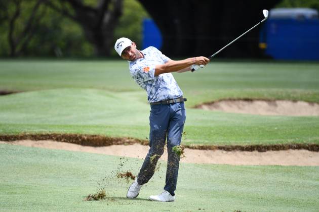 GOLF AUSTRALIAN PGA, Golf Herren Joel Moscatel Nachsho plays a shot during round 1 of the 2023 Fortinet Australian PGA Championship in Brisbane, Thursday, November 23, 2023. ( NO ARCHIVING, EDITORIAL USE ONLY, NO USE IN BOOKS WITHOUT CONSENT BRISBANE QUEENSLAND AUSTRALIA  Copyright: xJONOxSEARLEx 20231123001868636152