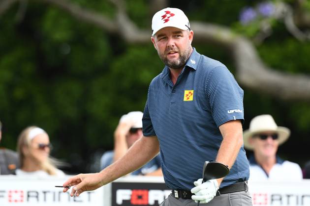 GOLF AUSTRALIAN PGA, Golf Herren Marc Leishman reacts during round 1 of the 2023 Fortinet Australian PGA Championship in Brisbane, Thursday, November 23, 2023. ( NO ARCHIVING, EDITORIAL USE ONLY, NO USE IN BOOKS WITHOUT CONSENT BRISBANE QUEENSLAND AUSTRALIA  Copyright: xJONOxSEARLEx 20231123001868665906
