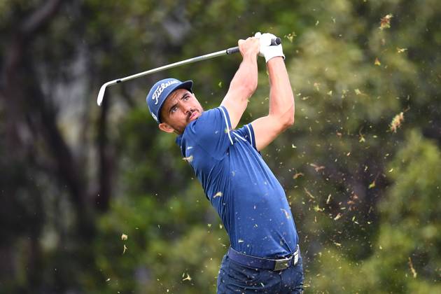 GOLF AUSTRALIAN PGA, Golf Herren Austin Bauitista plays a shot during round 3 of the 2023 Australian PGA Championship in Brisbane, Saturday, November 25, 2023. ( NO ARCHIVING, EDITORIAL USE ONLY, NO USE IN BOOKS WITHOUT CONSENT BRISBANE QUEENSLAND AUSTRALIA  Copyright: xJONOxSEARLEx 20231125001869446881