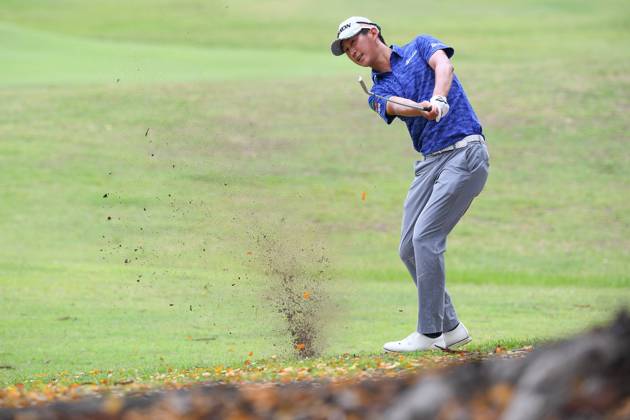 GOLF AUSTRALIAN PGA, Golf Herren Rikuya Hoshino of Japan plays a shot during the final round of the 2023 Australian PGA Championship in Brisbane, Sunday, November 26, 2023. ( NO ARCHIVING, EDITORIAL USE ONLY, NO USE IN BOOKS WITHOUT CONSENT BRISBANE QUEENSLAND AUSTRALIA  Copyright: xJONOxSEARLEx 20231126001869942196