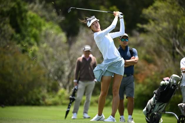 GOLF AUSTRALIAN OPEN, Grace Kim of Australia plays a shot from the fairway during the Pro-Am ahead of the Australian Open 2023 at the Lakes Golf Club in Sydney, Wednesday, November 29, 2023. ( NO ARCHIVING, EDITORIAL USE ONLY, NO USE IN BOOKS WITHOUT CONSENT SYDNEY NEW SOUTH WALES AUSTRALIA  Copyright: xDANxHIMBRECHTSx 20231129001871292822