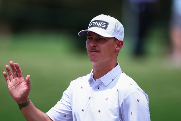 30th November 2023; The Australian Golf Club and The Lakes Golf Club, Sydney, New South Wales, Australia; ISPS HANDA Australian Open Round 1; William Baylis acknowledges the spectators  ActionPlus12581359 KevinxManning