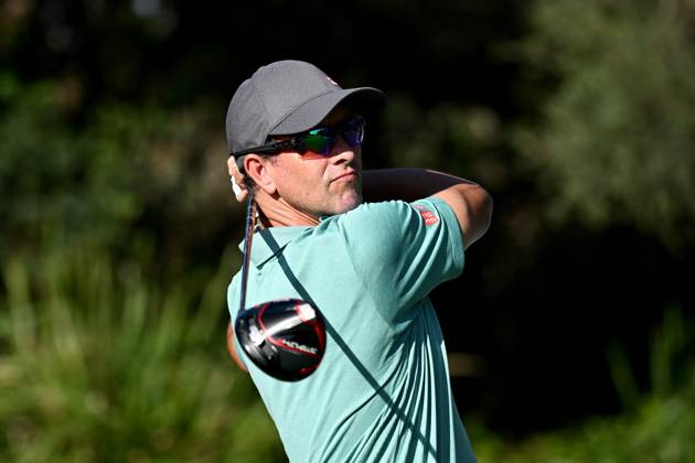 GOLF AUSTRALIAN OPEN, Aadam Scott of Australia plays a shot from the 12th tee during Round 2 of the Australian Open 2023 at the Lakes Golf Club in Sydney, Friday, December 1, 2023. ( NO ARCHIVING, EDITORIAL USE ONLY, NO USE IN BOOKS WITHOUT CONSENT SYDNEY NEW SOUTH WALES AUSTRALIA  Copyright: xDANxHIMBRECHTSx 20231201001872150088