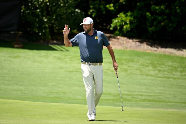 GOLF AUSTRALIAN OPEN, Marc Leishmann of Australia gestures after sinking an eagle putt on the 5th during Round 2 of the Australian Open 2023 at the Australian Golf Club in Sydney, Friday, December 1, 2023. ( NO ARCHIVING, EDITORIAL USE ONLY, NO USE IN BOOKS WITHOUT CONSENT SYDNEY NEW SOUTH WALES AUSTRALIA  Copyright: xDANxHIMBRECHTSx 20231201001872211992