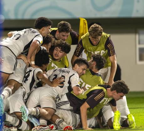 02 12 2023, Football U 17 World Cup 2023, Final Germany France, at Manahan Stadium Surakarta Goal celebration to 2 0