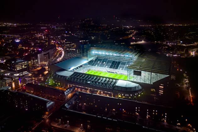 Newcastle United v Manchester United 2 Dezember 2023, Newcastle Premier League Fußball Newcastle United v Manchester United Eine Luftaufnahme GV von St James Park Foto von Daniel Chesterton Newcastle UK Copyright: xDanielxChestertonxOffside