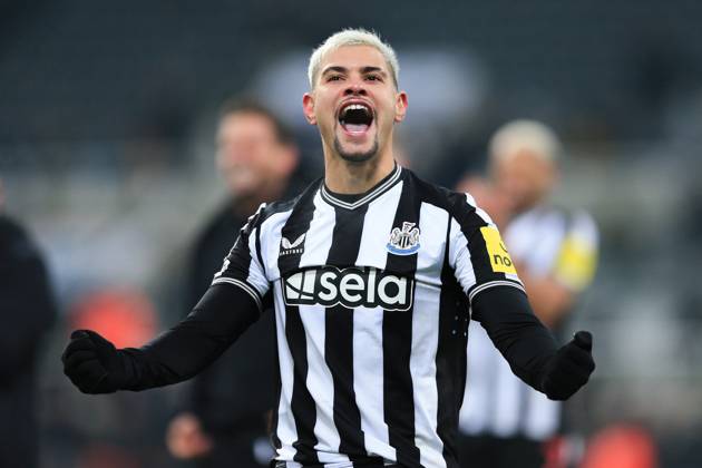 Newcastle United gegen Manchester United 2. Dezember 2023, Newcastle Premier League Fußball Newcastle United gegen Manchester United Bruno Guimaraes von Newcastle United feiert den Sieg Foto von Daniel Chesterton Newcastle UK Copyright: xDanielxChestertonxOffside