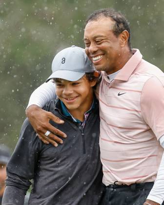 December 16, 2023: Tiger Woods and Charlie Woods after Round One of the PNC Championship golf tournament at the Ritz-Carlton Golf Club in Orlando, Florida. CSM Orlando United States of America - ZUMAc04_ 20231216_zma_c04_138 Copyright: xDarrenxLeex