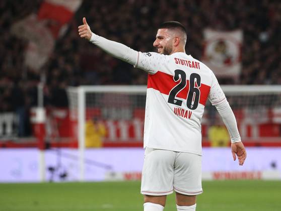 20 12 2023 Stuttgart , Bundesliga, Season 2023 2024, VfB Stuttgart vs FC Augsburg, Scorer Deniz Undav VfB celebrates his goal for 1 0 According to the regulations of the DFL German Football League, it is prohibited to exploit or have exploited photographs taken in the stadium and or of the match in the form of sequential images and or video-like photo series
