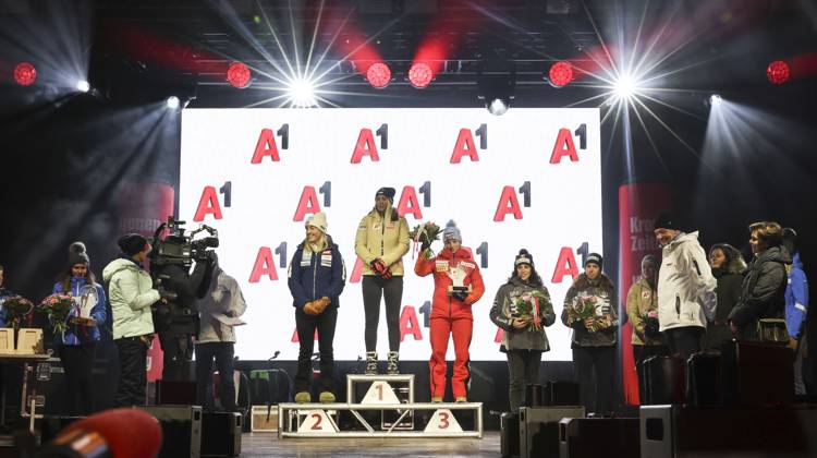 Ski Alpin, WC Altenmarkt-Zauchensee, Frauen, Super-G, Siegerehrung