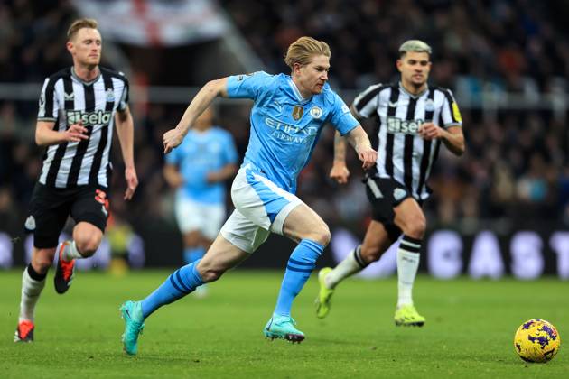 Fußball Premier League Newcastle United gegen Manchester City 13. Januar 2024 Premier League Newcastle United gegen Manchester City Kevin De Bruyne von Manchester City Foto Simon Stacpoole Abseits Newcastle upon Tyne UK  Copyright: xSimonxStacpoolexOffside