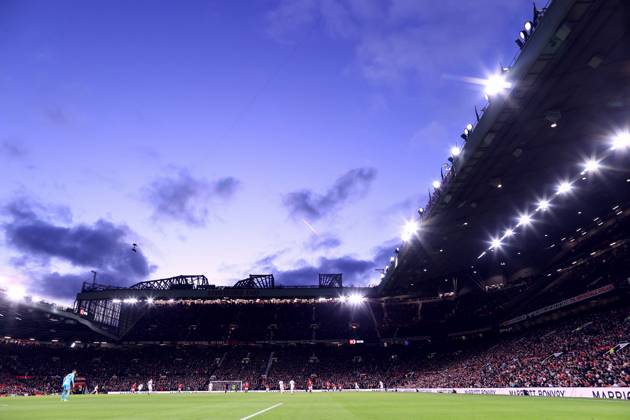 Manchester United gegen Tottenham Hotspur 14. Januar 2024 Premier League Manchester United gegen Tottenham Hotspur ein bunter Winterhimmel im Old Trafford Foto Simon Stacpoole Abseits Manchester UK Copyright: xSimonxStacpoolexOffside