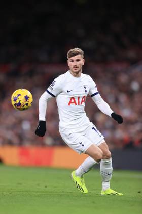 Manchester United gegen Tottenham Hotspur 14. Januar 2024 Premier League Manchester United gegen Tottenham Hotspur Timo Werner von Tottenham Hotspur Foto Simon Stacpoole Abseits Manchester UK Copyright: xSimonxStacpoolexOffside