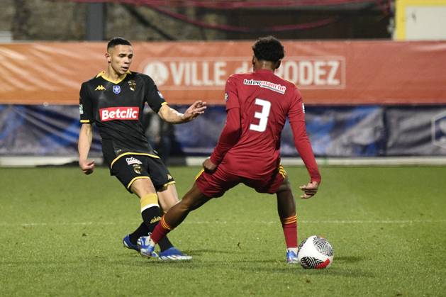 Vanderson (ASM) Rodez Aveyron Football vs. AS Monaco pour 16eme de finale de la Coupe de France au Stade Paul Lignon de Rodez, le 20 janvier 2024. FOOTBALL : Rodez AF vs. AS Monaco - Coupe de France - 20 01 2024 ValentinaClaret Panoramic