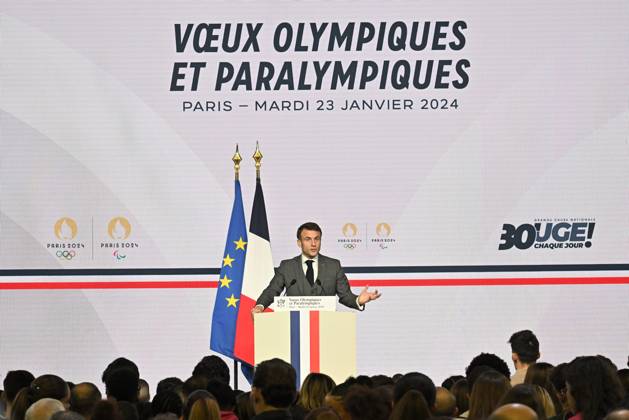2024 Olympics in Paris, Emmanuel Macron visits the INSEP Olympic Training Centre in Paris