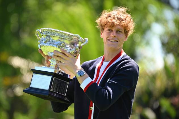 Tennis, Australian Open, Jannik Sinner Siegershooting in Melbourne