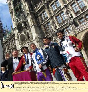 Fußball, Champions League, Fans von Real Madrid in der Innenstadt von München
