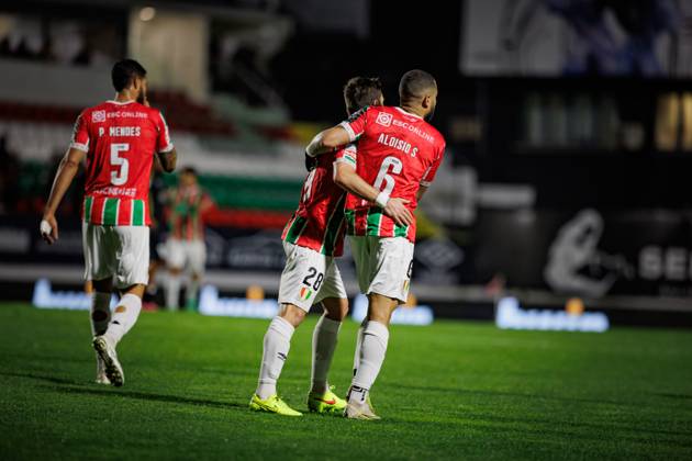 Aloisio celebrates after scoring goal during Liga Portugal 23 24 game between CF Estrela Amadora and Portimonense SC at Estadio Jose Gomes, Amadora, Lisbon, Portugal. (Maciej Rogowski) Lisbon Estadio Jose Gomes Portugal Copyright: xMaciejxRogowskix estport-24