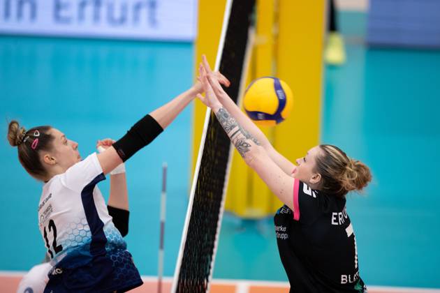 Volleyball, Women, 2nd BL, Schwarz-Weiss Erfurt - VCO Dresden