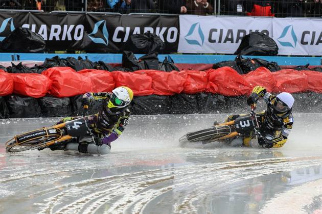 Texom European Individual Ice Speedway Championship 2024 round 1 2024.02.24 Sanok, Poland, Ice Speedway Texom European Individual Ice Speedway Championship 2024 round 1 (1 Runda Indywidualnych Mistrzostw Europy w Zuzlu Na Lodzie) op: Max Niedermaier, Heikki Huusko Copyright: xKonradxSwieradx 128A2366