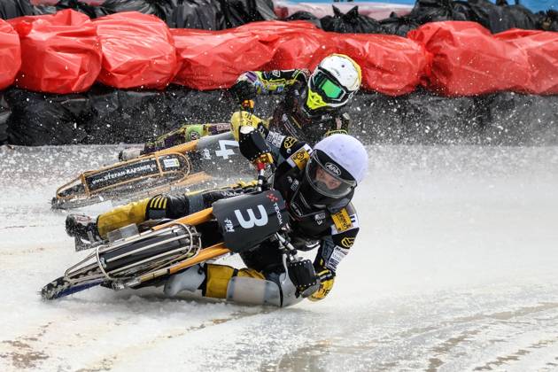 Texom European Individual Ice Speedway Championship 2024 round 1 2024.02.24 Sanok, Poland, Ice Speedway Texom European Individual Ice Speedway Championship 2024 round 1 (1 Runda Indywidualnych Mistrzostw Europy w Zuzlu Na Lodzie) op: Heikki Huusko, Max Niedermaier Copyright: xKonradxSwieradx 128A2426
