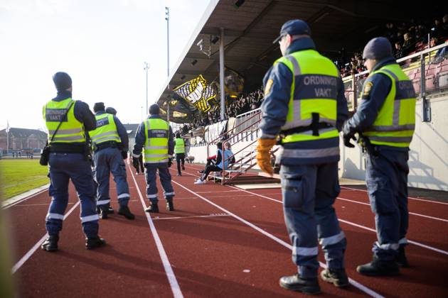 240303 Security guards during the football match in the Swedish Cup between Kalmar and AIK on March 3, 2024 in Kalmar.  Copyright: SUVADxMRKONJIC BB240303SM038