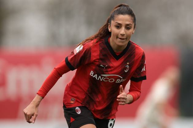 Milan, Italy, 3rd March 2024. Nadia Nadim of AC Milan looks on during the Coppa Italia Femminile Semi-Final - 1st Leg - match at Vismara PUMA House of Football, Milan. Picture credit should read: Jonathan Moscrop Sportimage EDITORIAL USE ONLY. No use with unauthorised audio, video, data, fixture lists, club league logos or live services. Online in-match use limited to 120 images, no video emulation. No use in betting, games or single club league player publications. SPI-2985-0047