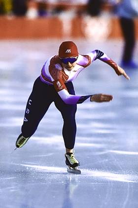 1992 Winter Olympics Speed skating, Eisschnelllauf Bonnie Blair (USA) at the 1992 Olympic Winter games, Winterspiele,Spiele, Summer games Albertville L anneau de vitesse France Copyright: xPaulxJ.xSutton DUOMO PCNx OL9201 SP0008
