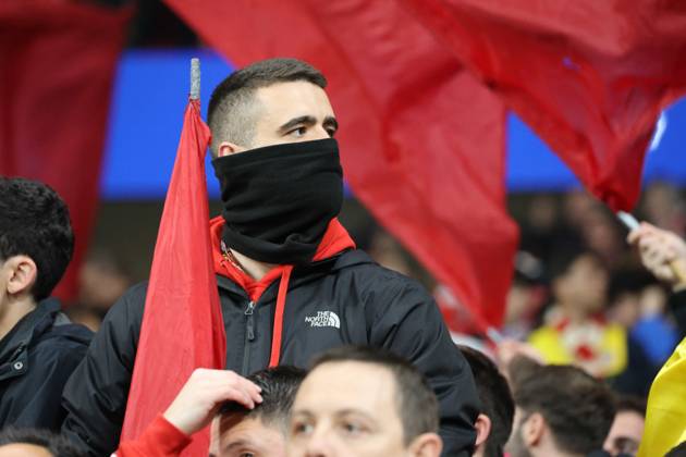 Champions League match between Atletico Madrid vs Inter 03 13 2024 Madrid, second leg of the 2023 24 Champions League round of 16, football match between CF Atletico Madrid vs FC Internazionale Milano at the Civita Metropolitano stadium in Madrid In picture : supporters Atletico Madrid Madrid stadio Civitas Metropolitano di Madrid madrid SPAGNA Copyright: xFABIOxSASSOxFabioxSassox 2L8A9848