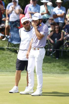 PONTE VEDRA BEACH, FL - MARCH 15: PGA, Golf Herren golfer Max Homa looks dejected after he finishes his second round on the 9th hole during The Players Championship on March 15, 2024, at TPC Sawgrass in Ponte Vedra Beach, Florida. (Photo by Brian Spurlock Icon Sportswire) GOLF: MAR 15 PGA THE PLAYERS Championship EDITORIAL USE ONLY Icon24031526