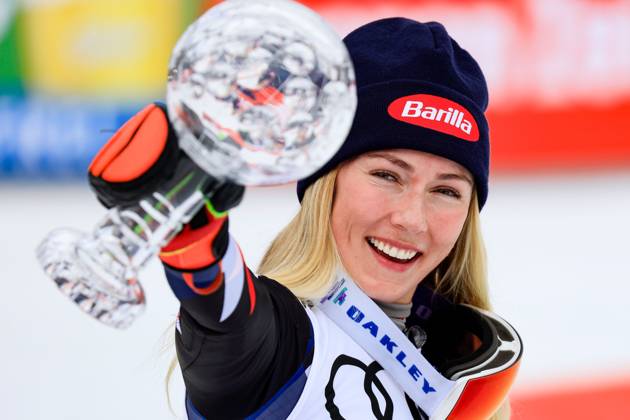 Bilder des Jahres 2024, Sport 03 März Sport Themen der Woche KW11 ALPINE SKIING - FIS WC Final Saalbach SAALBACH,AUSTRIA,16.MAR.24 - ALPINE SKIING - FIS World Cup Final, slalom, ladies. Image shows Mikaela Shiffrin (USA). Keywords: crystal globe. GEPAxpictures xMarioxBuehner-Wei