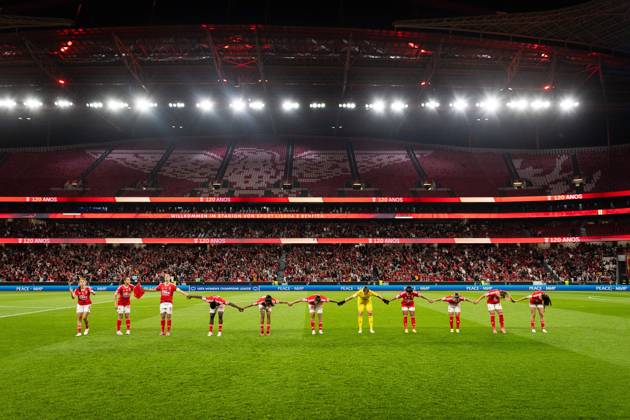Lisbon, Portugal, March 19 2024: SL Benfica team before the UEFA Womens Champions League game between SL Benfica and Olympique Lyonnais at Estadio do Lisboa e Benfica in Lisbon, Portugal. (Pedro Porru SPP) Copyright: xPedroxPorrux xSPPx spp-en-PePoSp-HE5A3514