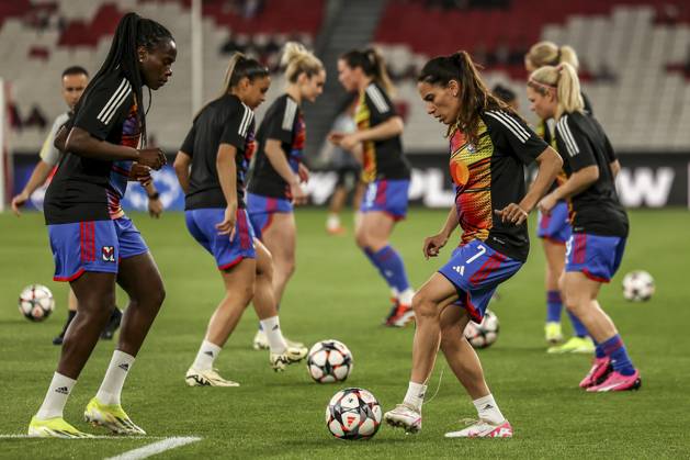 Lisbon, Portugal, March 19th 2024: Olympique Lyonnais in action during warm up in the UEFA Women?s Champions League game between SL Benfica v Olympique Lyonnais at Estadio da Luz in Lisbon, Portugal (Joao Bravo SPP) Copyright: xJoaoxBravo SPPx spp-en-JoBr-joaobravo190324-0409