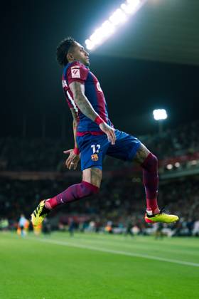 (240331) -- BARCELONA, March 31, 2024 -- FC Barcelona, Barca s Raphinha celebrates his goal during the Spanish league (La Liga) football match between FC Barcelona and Las Palmas in Barcelona, Spain, March 30, 2024. (Photo by Xinhua) (SP)SPAIN-BARCELONA-FOOTBALL-LA LIGA-BARCELONA VS LAS PALMAS JoanxGosa