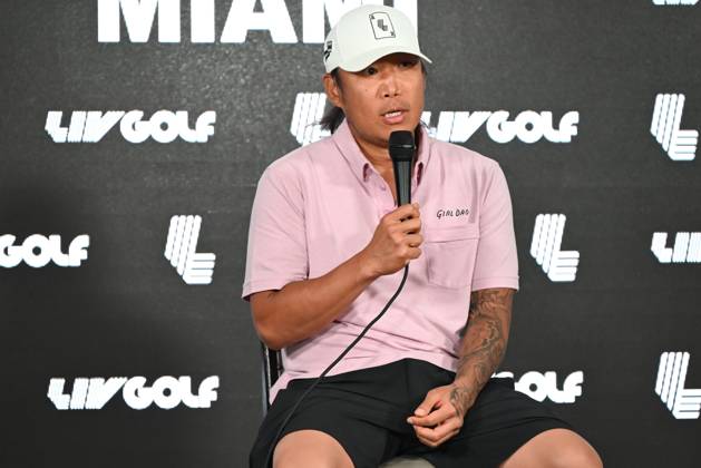 Anthony Kim Delivers Remarks On Injuries, Addiction, Hiatus And Return To Golf Anthony Kim is delivering remarks and answering questions from members of the media about his struggles with injuries and addiction, his 12-year hiatus, and his return to professional golf at Trump National Doral in Miami, Florida, on April 4, 2024. Anthony Ha-Jin Kim, an American professional golfer with three PGA, Golf Herren Tour wins, has participated in one Ryder Cup competition and one Presidents Cup competition. He has not played in a PGA Tour event since an injury in 2012. Miami United States Copyright: xKylexMazzax originalFilename:mazza-notitle240404_npE6A.jpg