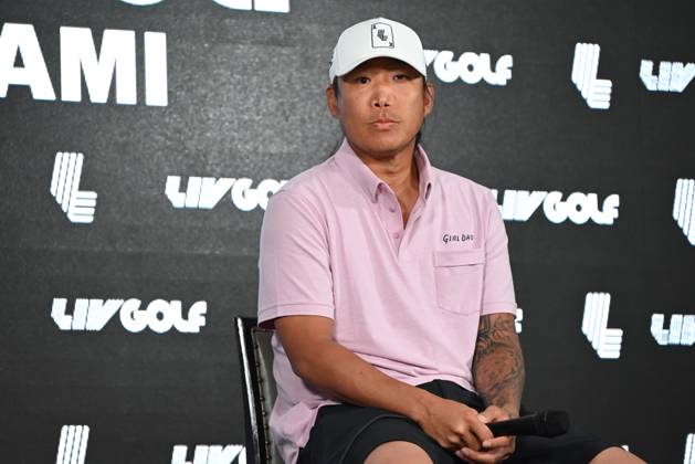 Anthony Kim Delivers Remarks On Injuries, Addiction, Hiatus And Return To Golf In Miami - 04 Apr 2024 Anthony Kim delivers remarks and answers questions from members of the media on his struggles with battling injuries and addiction, taking a 12-year hiatus and returning to professional Golf at Trump National Doral in Miami. Miami United States Copyright: xKylexMazzax xSOPAxImagesx KMZ_5467