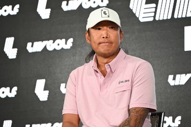 Anthony Kim Delivers Remarks On Injuries, Addiction, Hiatus And Return To Golf In Miami - 04 Apr 2024 Anthony Kim delivers remarks and answers questions from members of the media on his struggles with battling injuries and addiction, taking a 12-year hiatus and returning to professional Golf at Trump National Doral in Miami. Miami United States Copyright: xKylexMazzax xSOPAxImagesx KMZ_5429