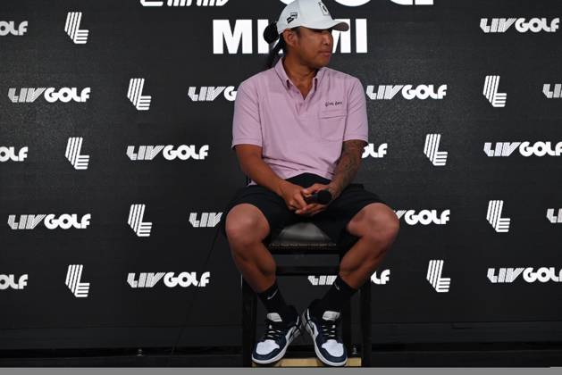 Anthony Kim Delivers Remarks On Injuries, Addiction, Hiatus And Return To Golf In Miami - 04 Apr 2024 Anthony Kim delivers remarks and answers questions from members of the media on his struggles with battling injuries and addiction, taking a 12-year hiatus and returning to professional Golf at Trump National Doral in Miami. Miami United States Copyright: xKylexMazzax xSOPAxImagesx KMZ_5331