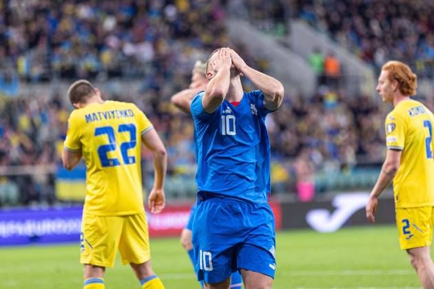 WROCLAW 26.03.2024 FINALOWY MECZ BARAZOWY ELIMINACJE DO MISTRZOSTW EUROPY 2024: UKRAINA - ISLANDIA --- UEFA EURO, EM, Europameisterschaft,Fussball 2024 QUALIFICATION FINAL PLAY-OFF MATCH IN WROCLAW: UKRAINE - ISLAND nz ALBERT GUDMUNDSSON FOT. ERNEST KOLODZIEJ 400mm.pl NEWSPIX.PL --- Newspix.pl 20240326_KOL1691