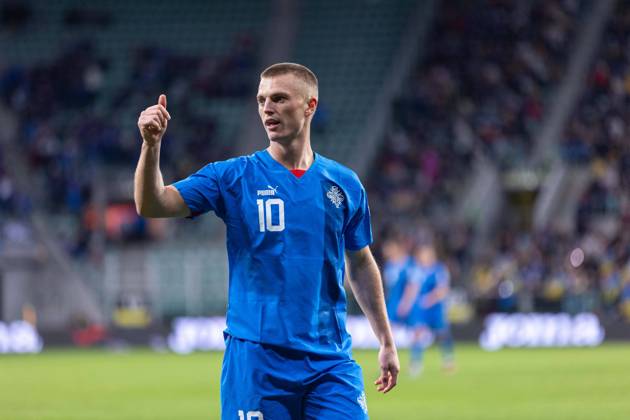 WROCLAW 26.03.2024 FINALOWY MECZ BARAZOWY ELIMINACJE DO MISTRZOSTW EUROPY 2024: UKRAINA - ISLANDIA --- UEFA EURO, EM, Europameisterschaft,Fussball 2024 QUALIFICATION FINAL PLAY-OFF MATCH IN WROCLAW: UKRAINE - ISLAND nz ALBERT GUDMUNDSSON FOT. ERNEST KOLODZIEJ 400mm.pl NEWSPIX.PL --- Newspix.pl 20240326_KOL1706