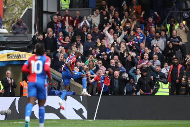 Jean-Philippe Mateta of Crystal Palace celebrates his goal during the Premier League match between Crystal Palace and Manchester City at Selhurst Park, London, England on 6 April 2024. Copyright: xJoshuaxSmithx 40400046